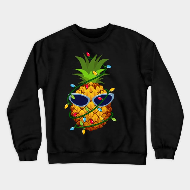 Pineapple Christmas Tree Lights Xmas Boys Men Sunglasses Crewneck Sweatshirt by saugiohoc994